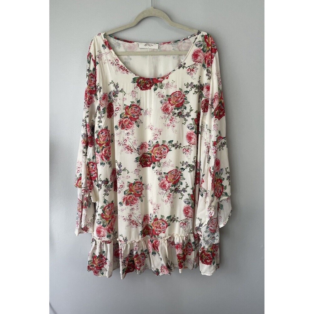A BEAUTIFUL SOUL Women Size 2x C Tunic Short Dress Boho Floral Baby Doll